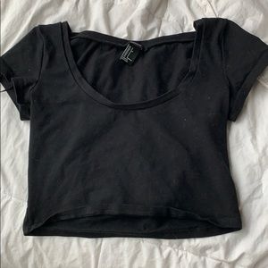 plain black crop top